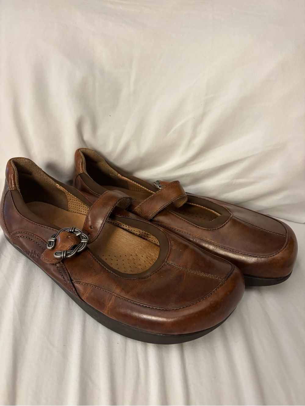 Earth Origins Brown Leather Mary Jane Comfort Shoes Women’s 8.5